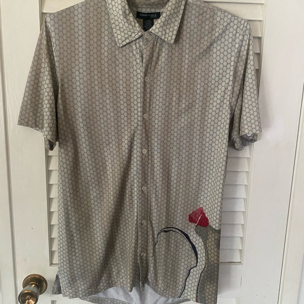 Kenneth Cole polyester Wine casual shirt